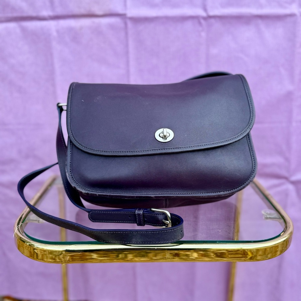 RARE Vintage Coach City Bag #9790 in Eggplant with Nickel Hardware 💜